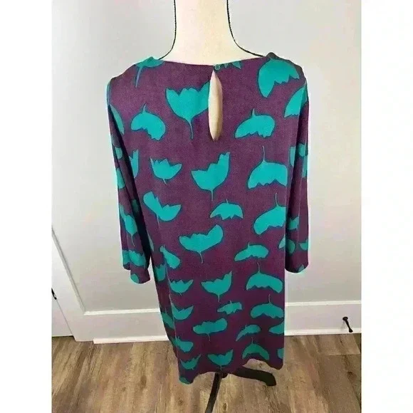 White Stuff UK Women's Midi Dress Size 16UK Purple Teal Pockets Half Sleeve L - Picture 7 of 12